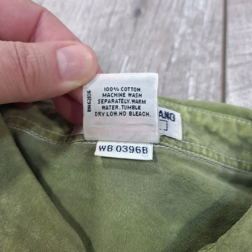 Guess Button Shirt Mens Size Large Olive Green Georges Marciano Vintage Utility - Picture 6 of 6